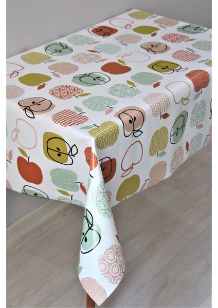 Elyaf Astarlı Silinebilir Pvc Muşamba Masa Örtüsü 8216-1ELMA