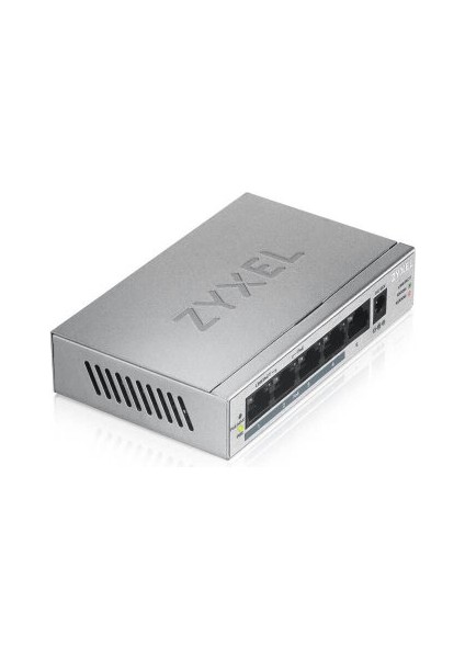 Zyxel GS1005HP, 5 Port Poe, Gigabit, 60W Yönetilemez, Masaüstü Switch