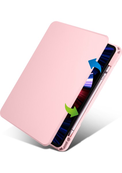 Apple iPad Pro 11 2018/2020/2021 (1. 2. ve 3.nesil) Uyumlu Uyku Modlu Kalem Bölmeli Standlı Kılıf