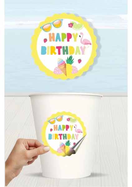 Summer Yaz Temalı Sticker 20'li * Yapışkanlı Kağıt