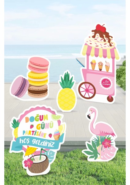 Summer Yaz Temalı Doğum Günü * Ayaklı Pano Seti
