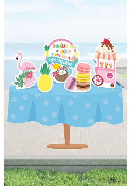 Summer Yaz Temalı Doğum Günü * Masa Üstü Set (Kağın Kağıt)