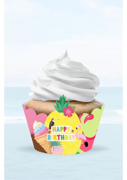 Summer Yaz Temalı Cupcake Sargısı 8'li