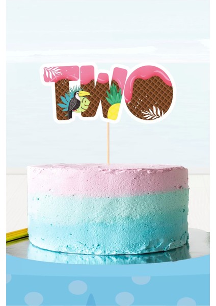 Summer Yaz Temalı Two (2) Pasta Süsü *kalın Kağıt