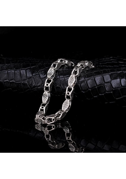 925 Ayar Gümüş Desen Motifli Erkek Bileklik modelleri