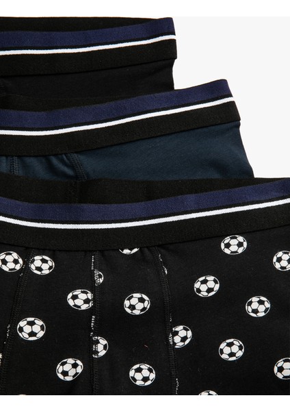 3'lü Boxer Seti Futbol Temalı Baskılı Pamuklu modelleri