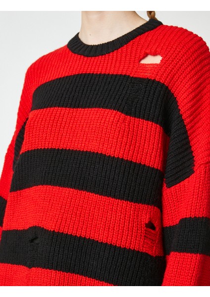 Örgü Kazak Ajurlu Bisiklet Yaka Uzun Kollu indirimleri