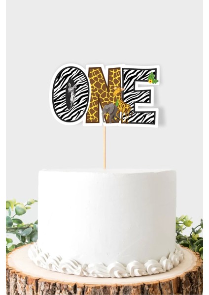 Safari Temalı One (1) Pasta Süsü *kalın Kağıt