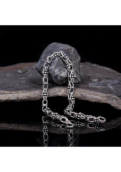 925 Ayar Gümüş Nokta Desen Motifli Erkek Bileklik fiyatları