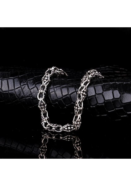 925 Ayar Gümüş Nokta Desen Motifli Erkek Bileklik modelleri