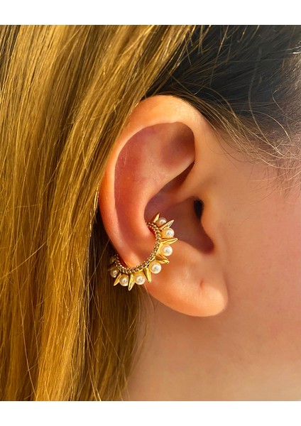 Çelik Zımba Detaylı Earcuff