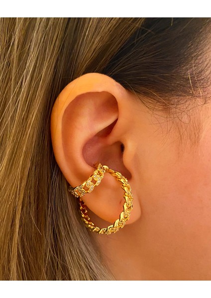 İkili Zincir Çelik Earcuff