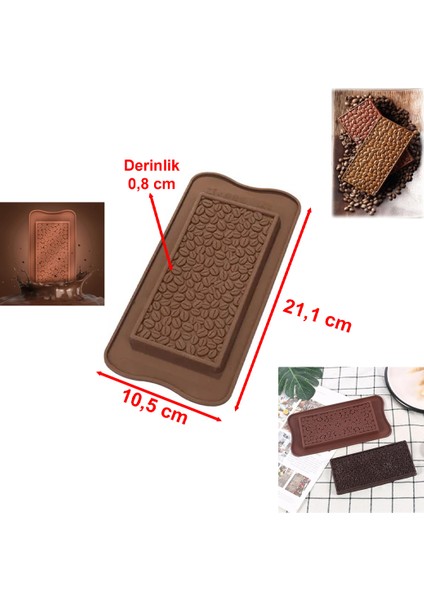 Kahve Çekirdeği Tablet Silikon Şeker Kek Kurabiye Buz Jöle Vb. Çikolata Kalıbı Küçük Silikon Kalıp (21,1 Cm X 10.5 Cm) 1 ADET