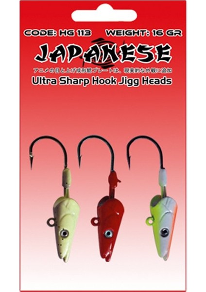 Japanese Jig Head Seti HG113 Japanese Jig Head Seti HG113 (3 Adet) - 8 gr