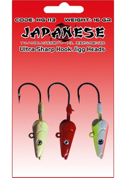 Japanese Jig Head Seti HG113 Japanese Jig Head Seti HG113 (3 Adet) - 16 gr