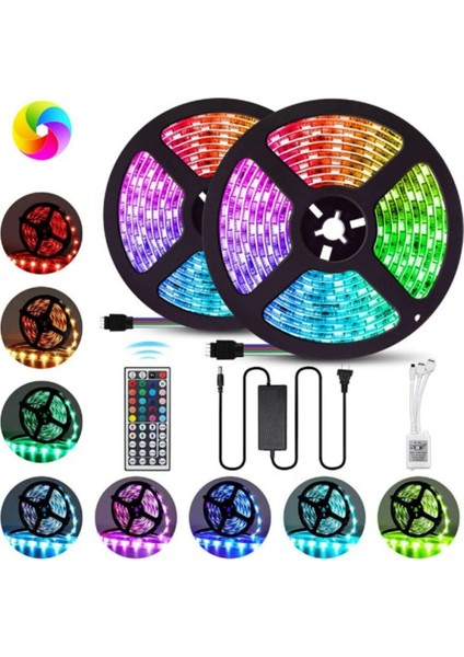 Şerit LED Rgb 44 Tuşlu Kumandalı 5050 Smd 5 Metre 3 Çip