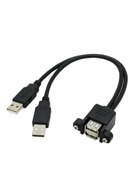 2x USB A Erkek To 2x USB A Dişi Panel Tipi Kablo - 30CM