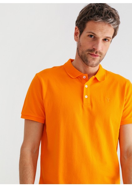 Polo Yaka Düz Turuncu Erkek T-Shirt LEGOLAS Y