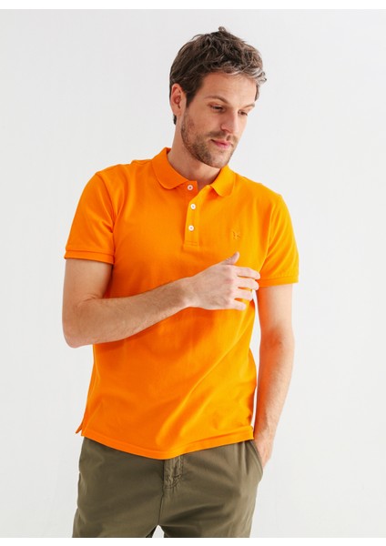 Polo Yaka Düz Turuncu Erkek T-Shirt LEGOLAS Y fiyatları