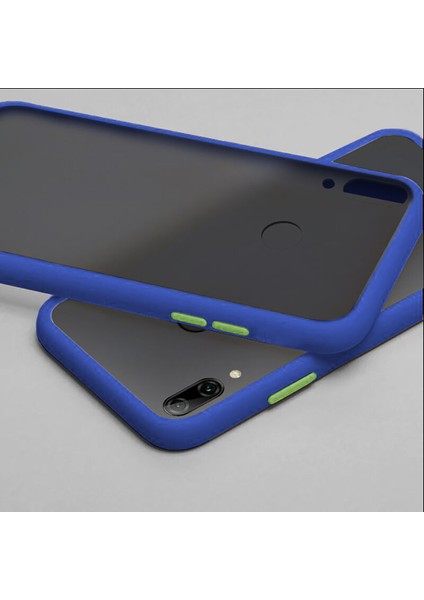 Huawei Y6 Prime 2019 Kılıf Zebana Stylish Silikon Kenar Kılıf Lacivert