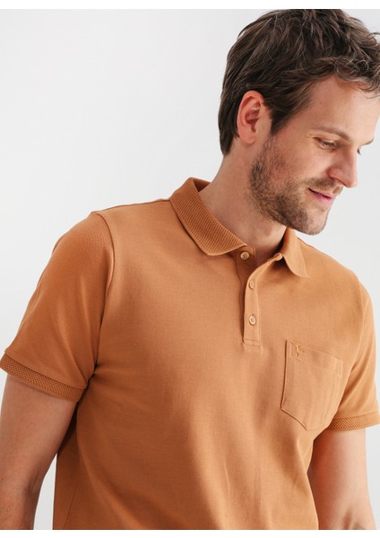Düz Deve Tüyü Erkek Polo T-Shirt cm Nobro K Ceplı
