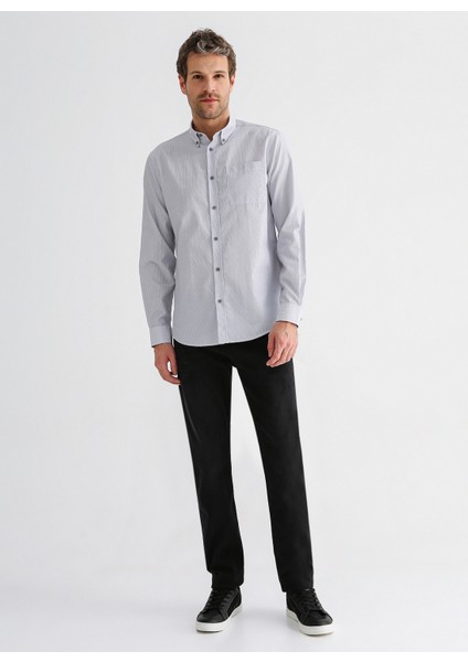 Siyah Erkek Normal Slim Fit Denim Pantolon AKA 3