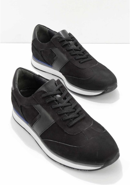 Siyah Nubuk Leather Erkek Sneaker E01556090801
