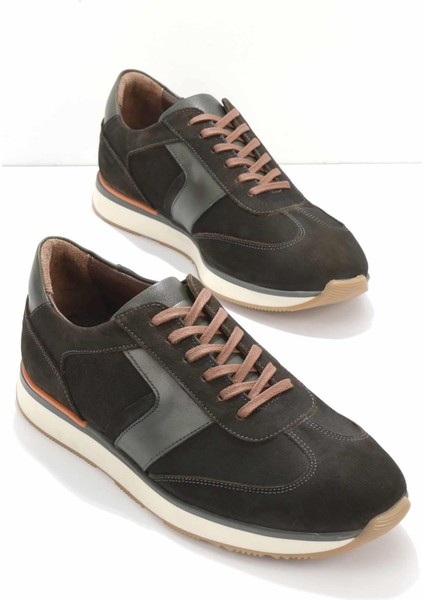 Haki Nubuk Leather Erkek Sneaker E01556090801