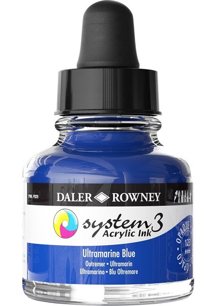 System 3 Sıvı Akrilik Mürekkep Boya 29.5ml 123 Ultramarine Blue