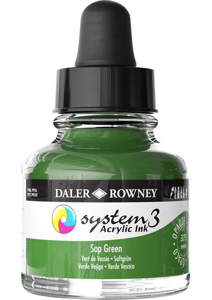 System 3 Sıvı Akrilik Mürekkep Boya 29.5ml 375 Sap Green