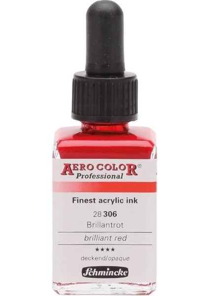 Aero Color Airbrush Akrilik Mürekkep 28ML 306 Brilliant Red