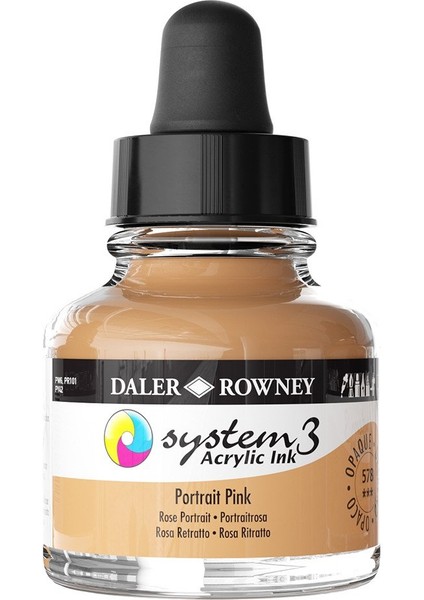 System 3 Sıvı Akrilik Mürekkep Boya 29.5ml 578 Portrait Pink