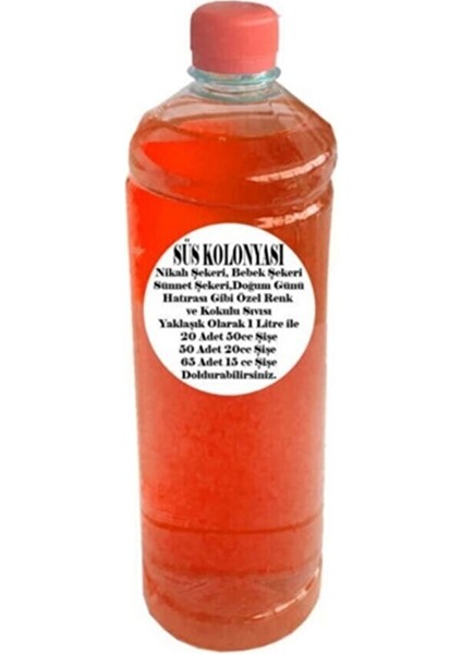 Zambak Kokulu Sıvı Şişe Süsü Için Süsü Kolonyası - 1 Litre Kırmızı