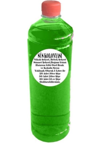 Çilek Kokulu Sıvı Şişe Süsü Için Süsü Kolonyası - 1 Litre Yeşil