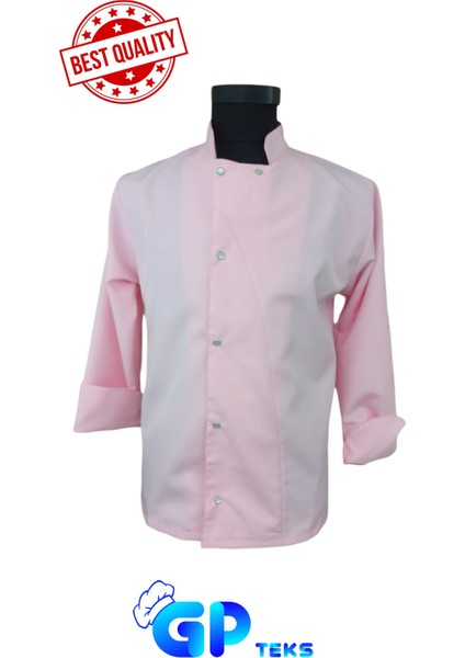 Sade Toz Pembe Model Aşçı Uzun Kol Ceket