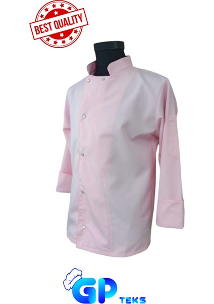 Sade Toz Pembe Model Aşçı Uzun Kol Ceket