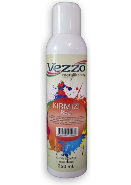 Metalik Yenilebilir Sprey Kırmızı 250 ml
