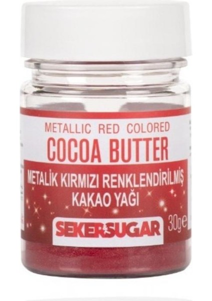 Metalik Kırmızı Yenilebilir Kakao Yağı 30 gr