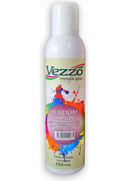 Metalik Yenilebilir Sprey Mürdüm 250 ml