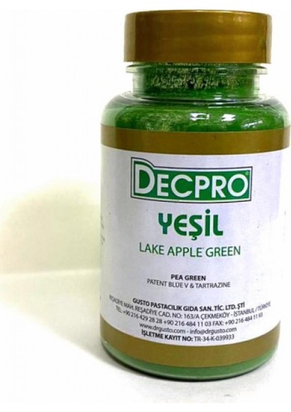 Yağ Bazlı Toz Çikolata Boyası Yeşil 25 gr