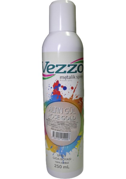 Metalik Yenilebilir Sprey Rose Gold 250 ml