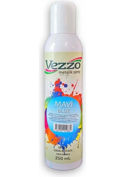 Metalik Yenilebilir Sprey Mavi 250 ml