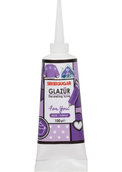 Süsleme Glazürü Mor 100 gr