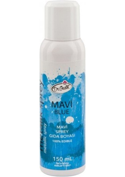 Mavi Metalik Sprey Gıda Boyası 150 ml
