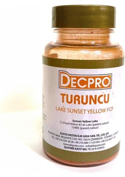 Yağ Bazlı Toz Çikolata Boyası Turuncu 25 gr