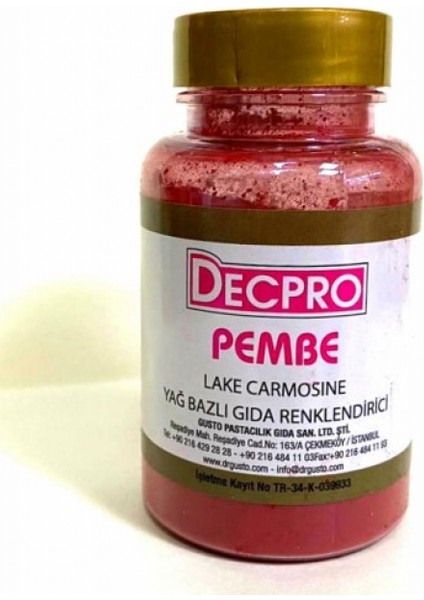 Yağ Bazlı Toz Çikolata Boyası Pembe 25 gr