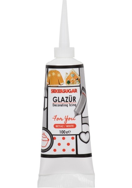 Süsleme Glazürü Beyaz 100 gr