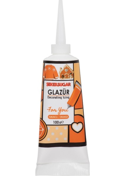 Süsleme Glazürü Turuncu 100 gr