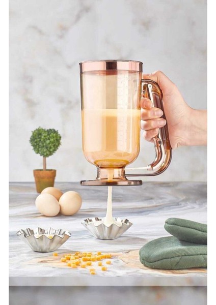 Ölçekli Pratik Sos ve Hamur Dağıtıcı (Akıtma) Porsiyonlayıcı Gold Bronz Bakır