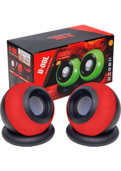 Magıcvoıce D-08L 1 + 1 USB Mini Oval Hoparlör ( 3W+3W*4 Ohm)